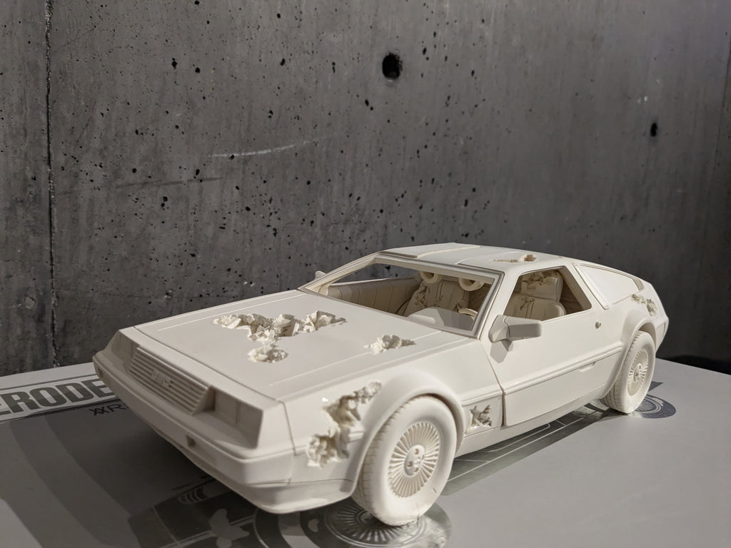 Eroded DeLorean White sculpture by Daniel Arsham limited edition