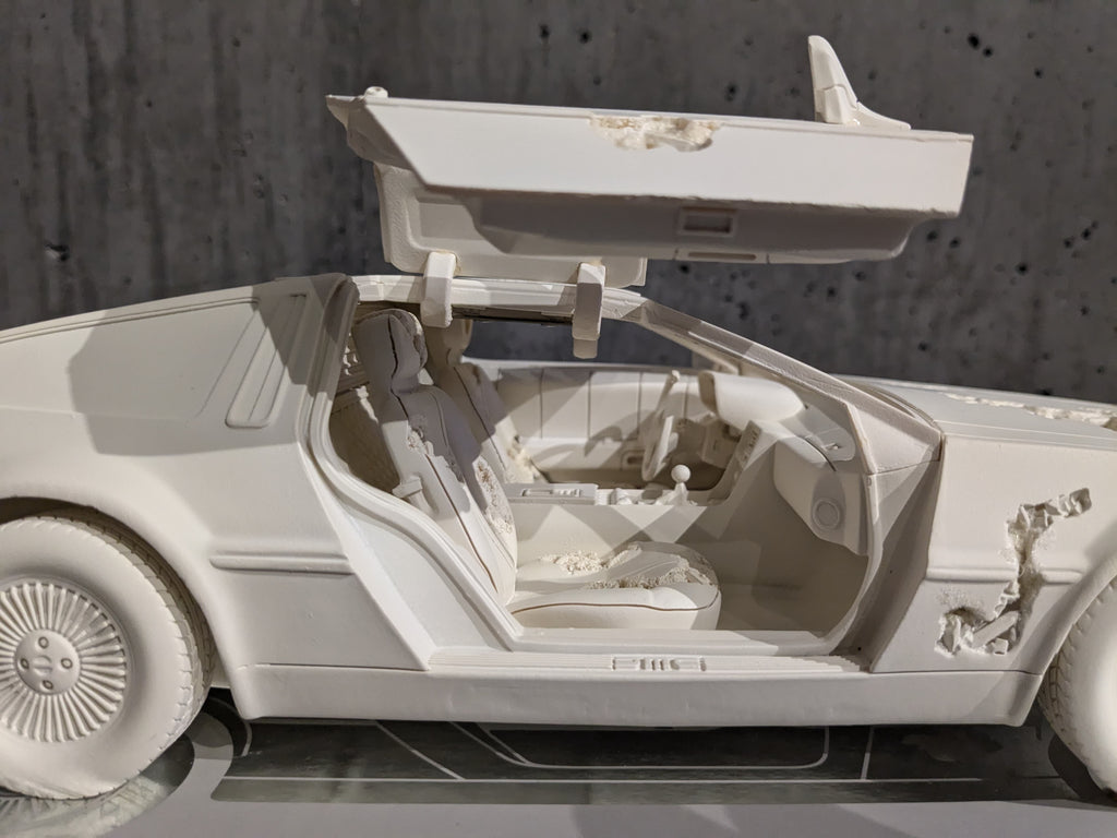 Eroded DeLorean White sculpture by Daniel Arsham limited edition