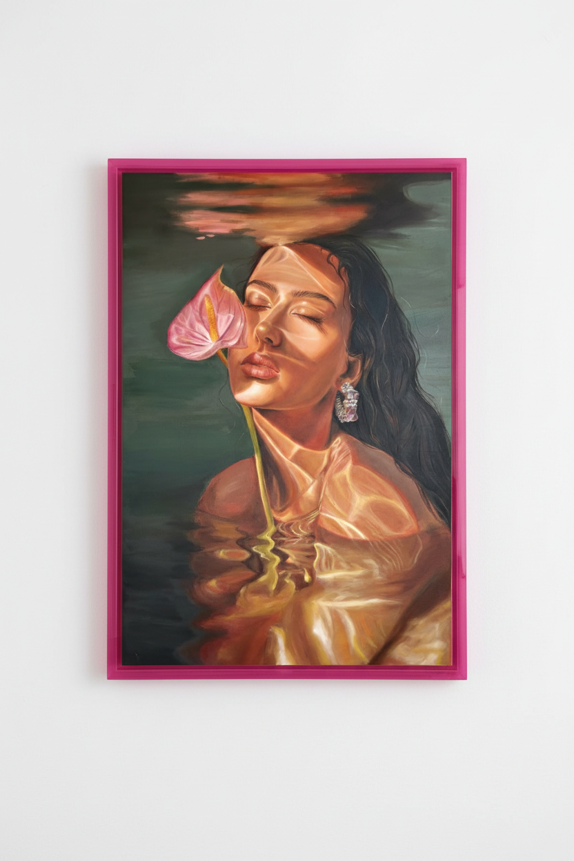 Between the Bloom in Tight Fuchsia Frame - Clean Product Shot