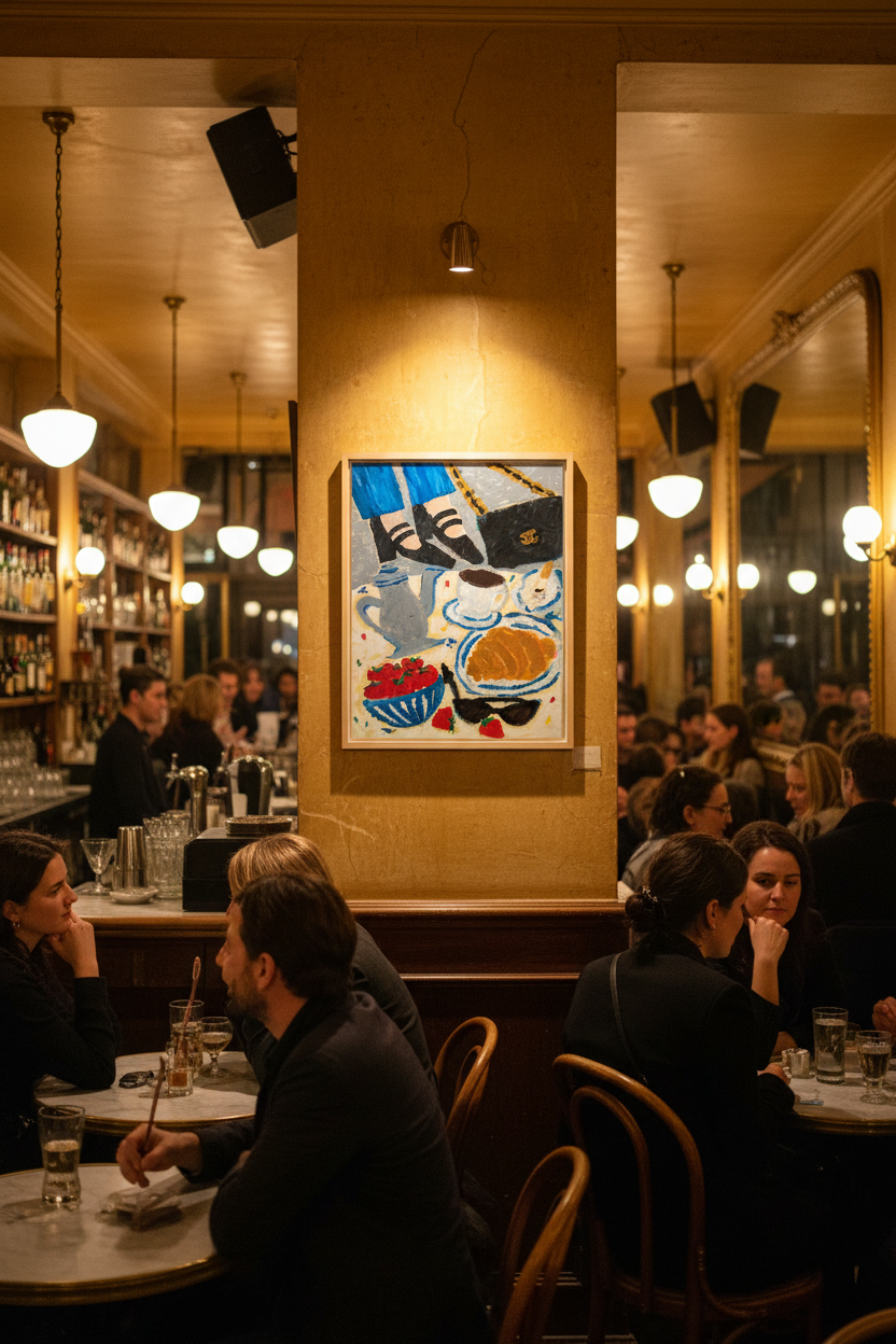 Breakfast in Paris in Bustling Parisian Bar
