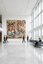 Caballero del Tiempo in Office Lobby - Balanced Scale