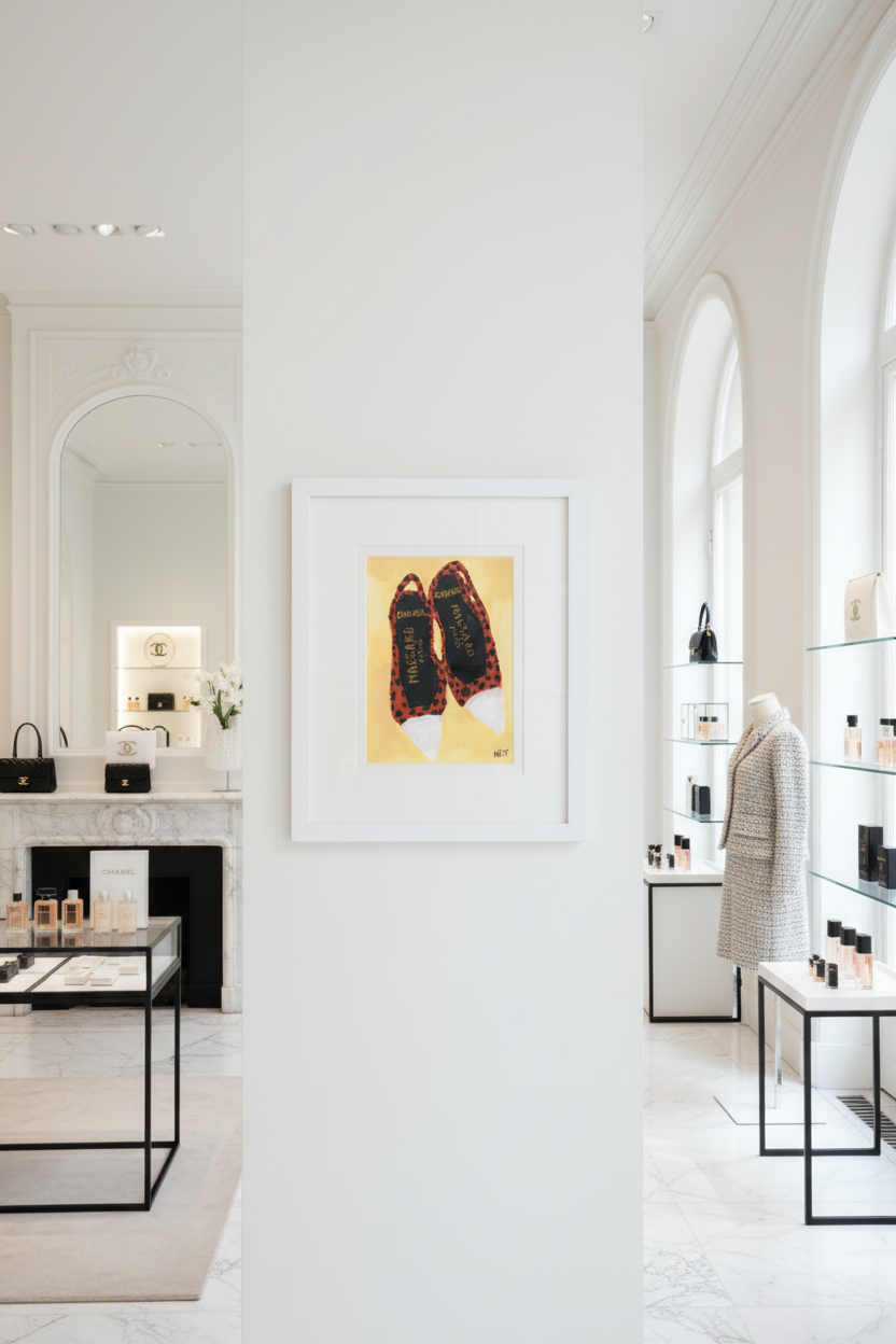 Chanel Leopard Print Artwork A3 Size in Italian Boutique