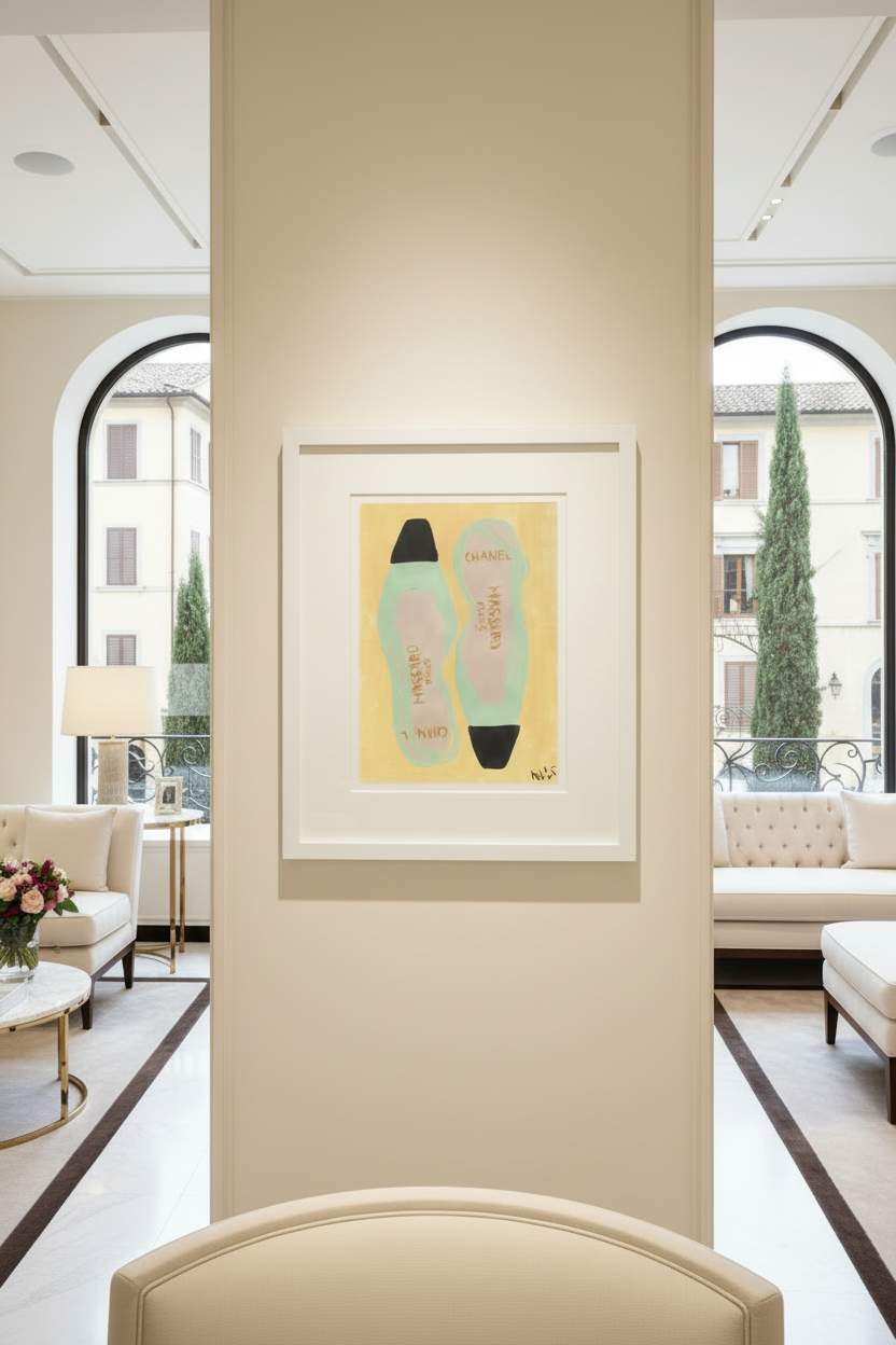 Chanel Mint Green Artwork - Angled Perspective