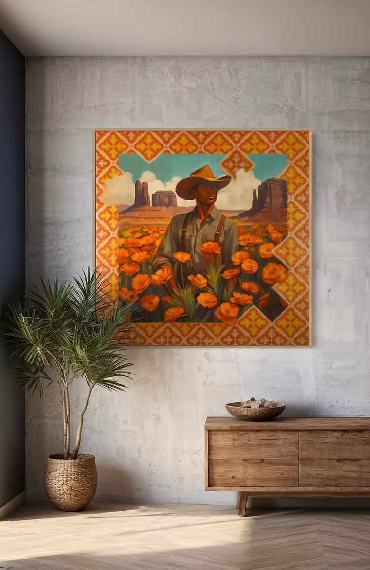 Poppa's Poppies by Jade Tantillo mixed media painting on canvas