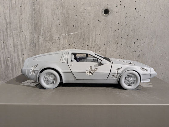 Eroded DeLorean (Gray) by Daniel Arsham