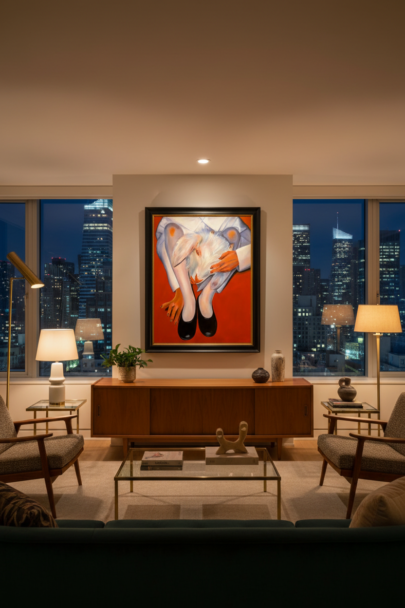 Expiación by Citlali Haro in Manhattan apartment at night