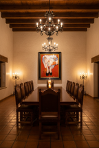 Expiación by Citlali Haro in Mexican hacienda dining room