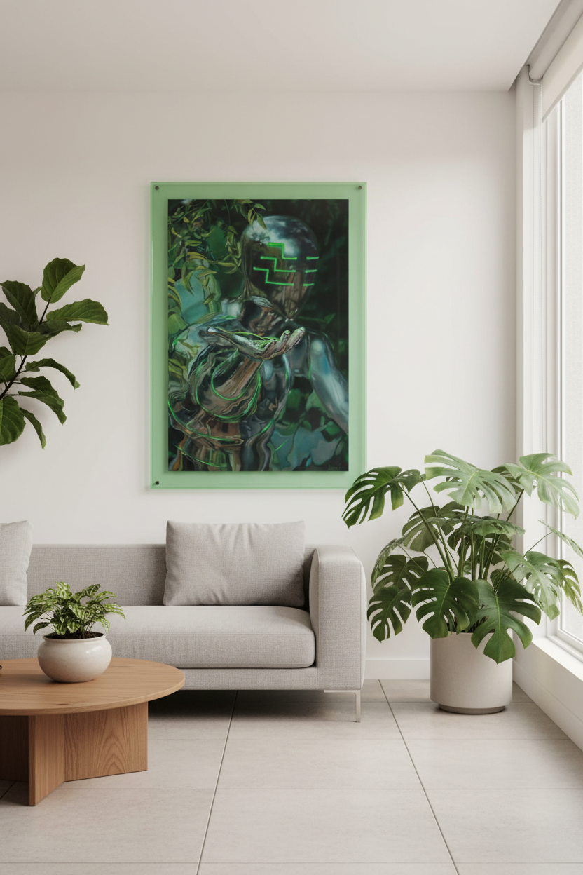 La Invitación large scale in transparent green acrylic frame