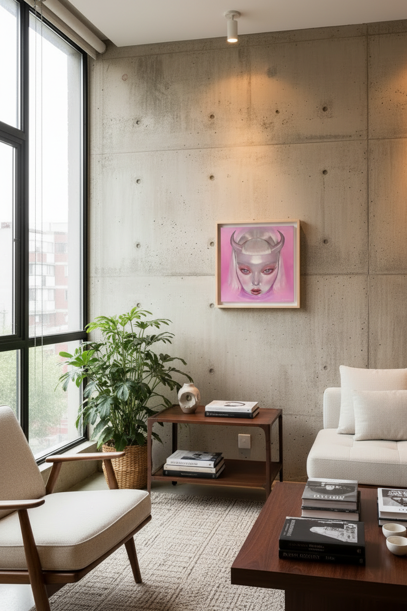 Pink Demon — Corner Render with Original Artwork