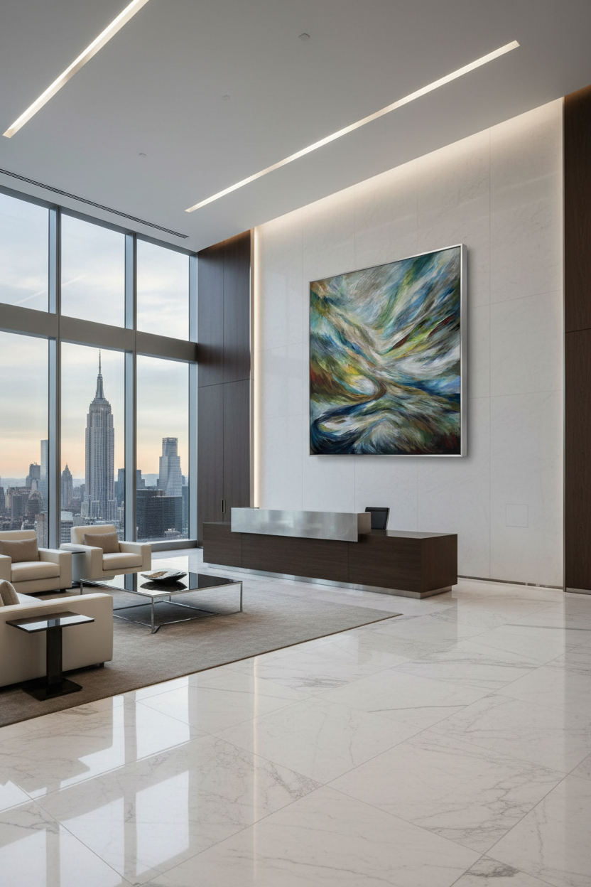 SYNERGETIC ATMOSPHERE in NYC office reception - no plaque