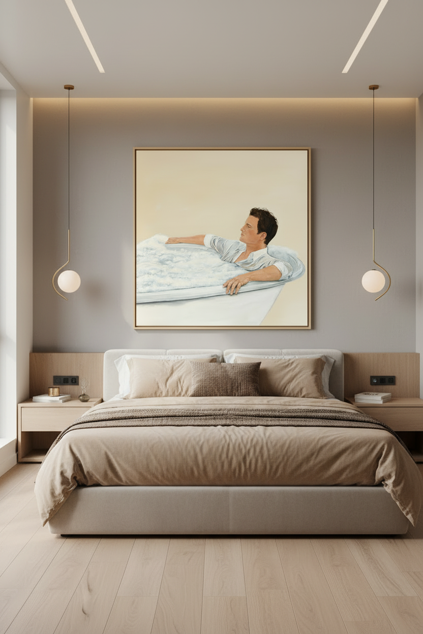 The Long Soak – Above the Bed, NYC Modern Bedroom
