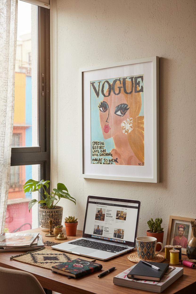 Vogue October 1967 Artwork - Fashion Editor's Home Office in Mexico City
